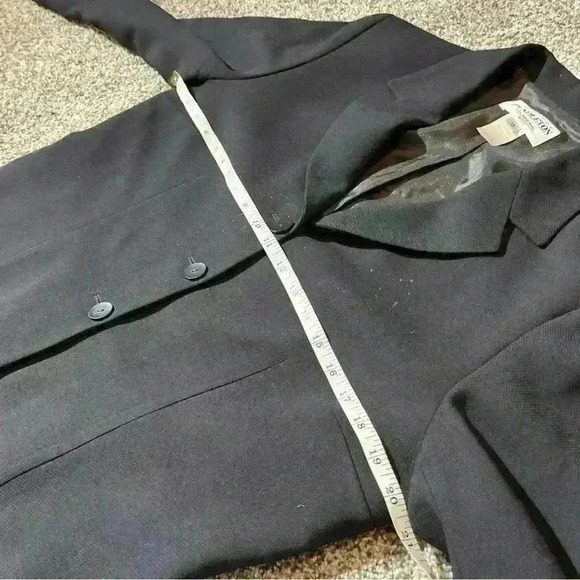 PENDLETON JACKET BLAZER VINTAGE VIRGIN WOOL SIZE 12 Petite 3 BUTTON Black- Note - Picture 9 of 13